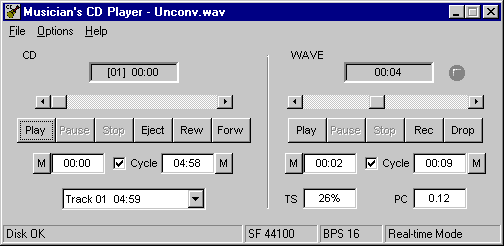 Musician's CD Player for Windows Screenshot